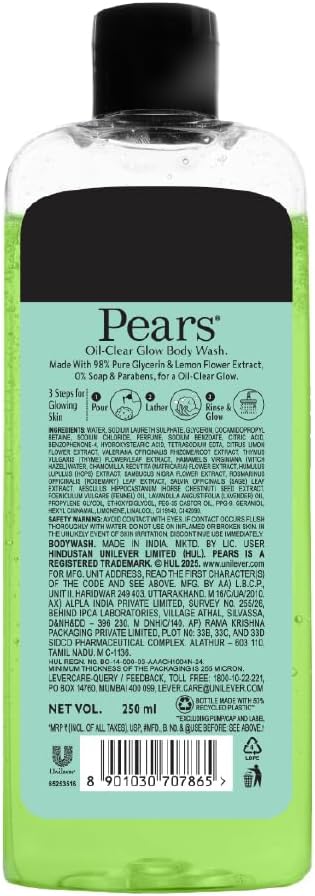 Pears Oil Clear & Glow body wash 250ml - Image 10
