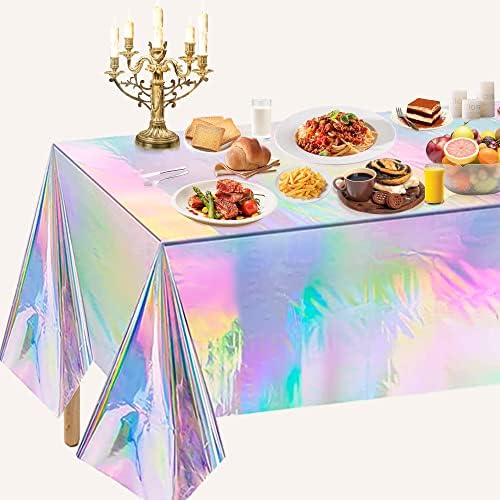 Ohome rainbow party decoration table cover folded in pack