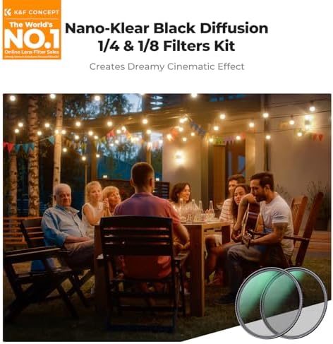K&F Concept Black Mist 1/4 and 1/8 filter set in pouch