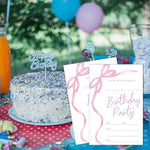 Authentic USA imported JUPXB pink bow birthday celebration decorations and favors