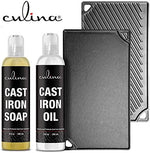 Premium plant based cast iron seasoning oil and soap set for skillet maintenance