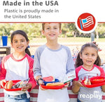 Re-Play 22 fluid ounce flat plates for toddlers top view