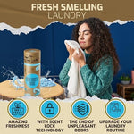 Raw Basics in wash odor eliminator beads for long lasting laundry freshness