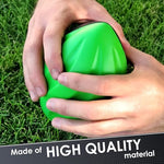 Four pack of soft small colorful toy sports balls for outdoor games.