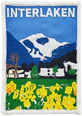 Cute-Patch Switzerland Interlaken embroidered patch front view