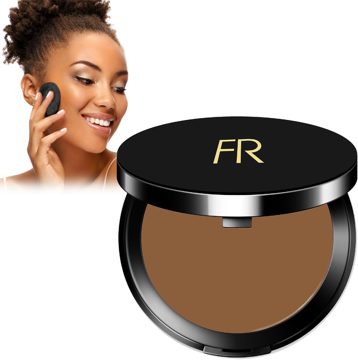 Flori Roberts cream to powder foundation front view compact packaging
