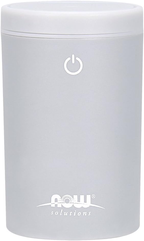 Now Foods USB aromatherapy diffuser showing LED lights