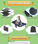Zalhyrox portable travel bed for airplane showing extra thick padding