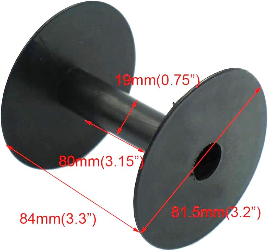 Pack of 10 plastic wire spools arranged for craft organization