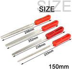 Baisiky diamond coated half round file highlighting textured red plastic handle