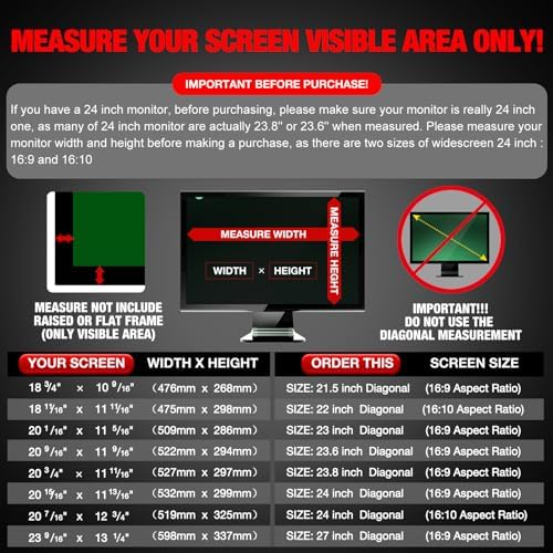 Anti glare monitor protector film matte side finish reducing office light reflections.