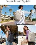 BAGSMART 15.6 inch travel backpack fully opened at 180 degrees showcasing the internal clamshell organization.