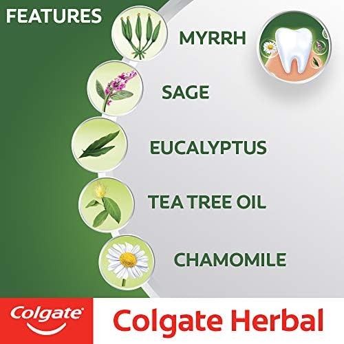 Colgate Herbal Toothpaste carton showcasing the 100 percent vegan and gluten free badges