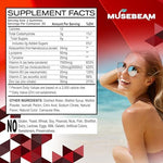 MuseBeam sunless tanning supplement for women unboxed on a clean surface.