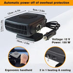 Side profile of the Showvigor 2-in-1 electronic heater cooler fan showing the ventilation grilles.