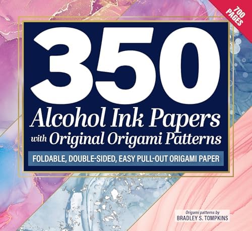 350 Alcohol Ink Papers with Original Origami Patterns: Foldable, Double-Sided, Easy Pull-Out Origami Paper (Fox Chapel Publishing) Includes 10 Exclusive Projects with Step-by-Step Folding Instructions - Image 2