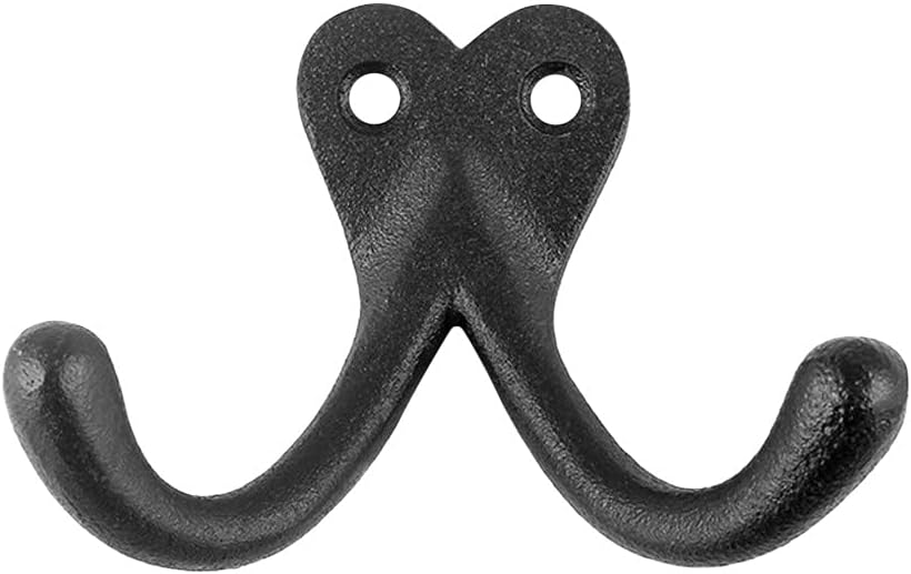 Renovators Supply Manufacturing Twisted Single Wall Hook, Wrought Iron Black Powder Coat, Coat Robe Hat Hanger, 4.5 in L x 2 in Proj - Image 13
