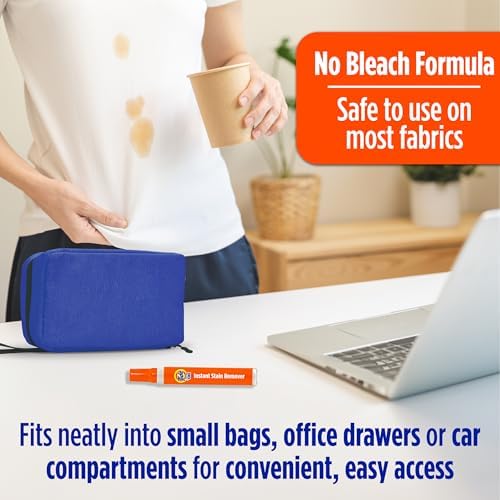 Compact Tide To Go pen being used on a fresh shirt stain