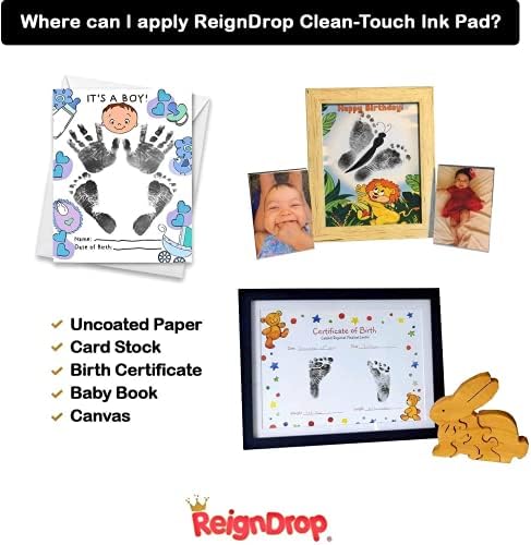 ReignDrop non toxic pet paw print impression on premium brown cardstock
