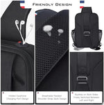 NBOXUMG universal tablet briefcase side view highlighting the elastic mesh pocket and compact slim profile.