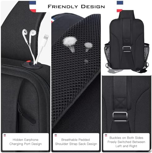 NBOXUMG universal tablet briefcase side view highlighting the elastic mesh pocket and compact slim profile.