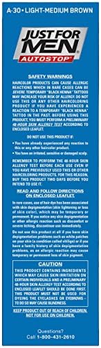 Close-up of the ammonia-free hair color kit warning labels and allergy test instructions.