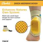 Tuli's Cheetah neoprene support sleeve for Sever's disease management.
