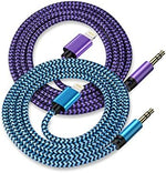 Two pack blue and purple iPhone aux cables