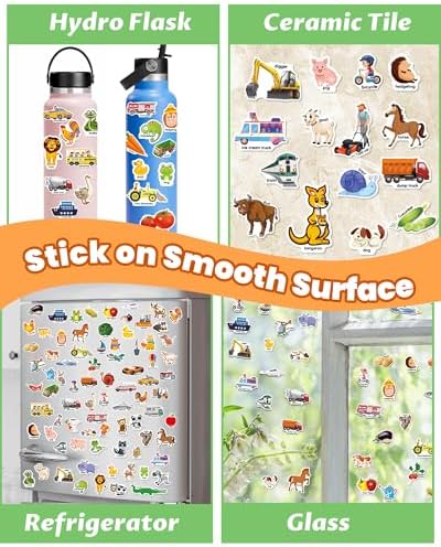 Waterproof PVC kids stickers applied smoothly onto a clear window surface