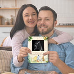 Disney milestone picture frame showcased as a baby shower center piece decoration