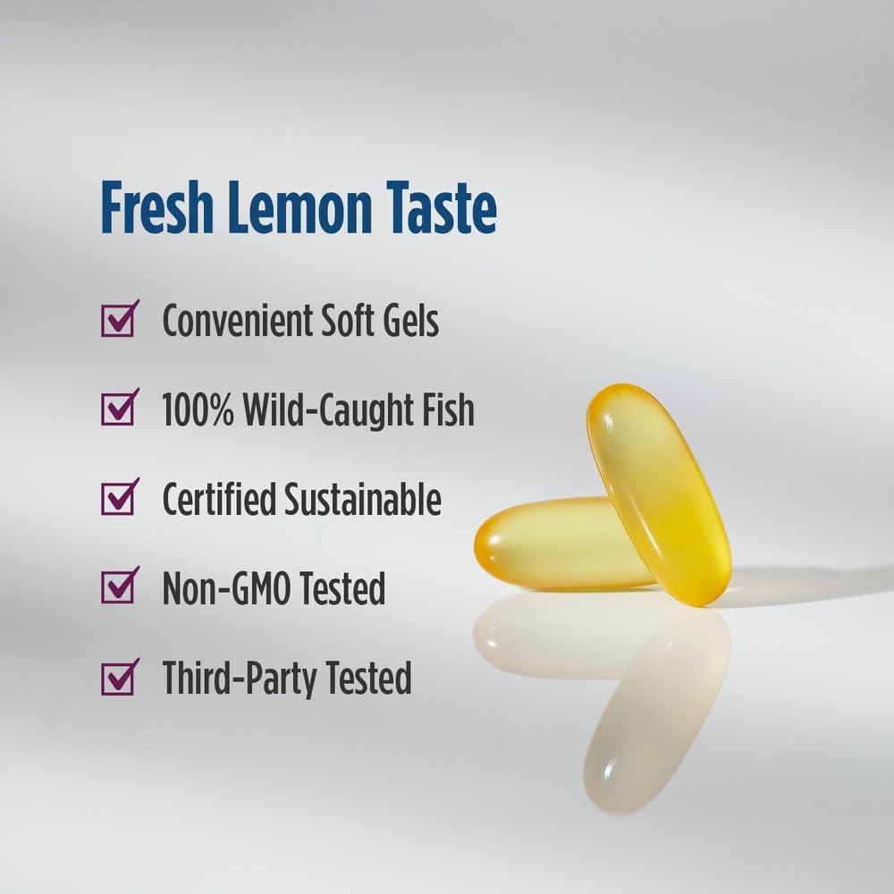Nordic Naturals Complete Omega lemon flavor softgels closeup