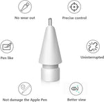 Apple Pencil metal tips installed on iPad stylus