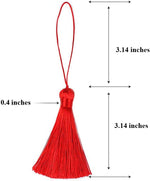 Side profile of Makhry 8 pieces decorative tassels with hanging loops