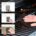 Close up detail of abrasive mesh texture on griddle screen