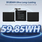 Premium rechargeable notebook battery matching model numbers A1713 and A2171 for professional repair.