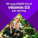 Authentic Vitafusion bone and immune support gummies showing natural fruit flavor varieties.