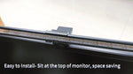 Side profile view of anti glare computer task light with no screen reflection