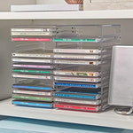 STORi rectangular clear plastic game and music disc holder container