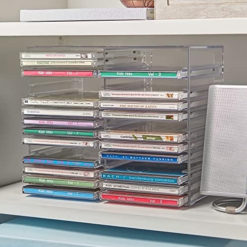 STORi rectangular clear plastic game and music disc holder container