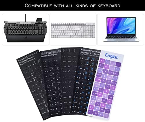 Dammomko english computer keyboard labels package contents demonstrating universal fit for desktop laptops
