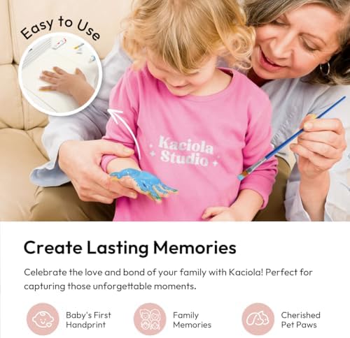 Kaciola DIY newborn keepsake frame with four clear acrylic panels and non toxic paint accessories