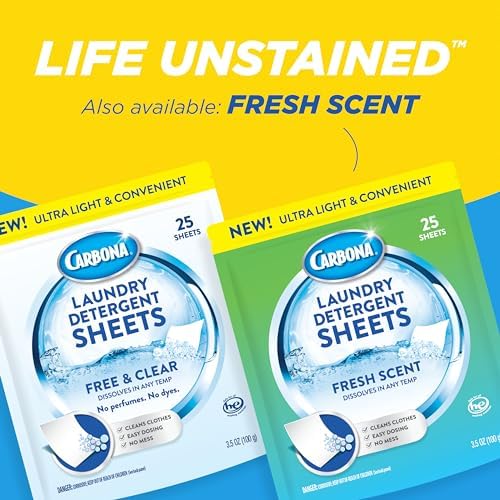 Fragrance free concentrated stain remover laundry sheets stack