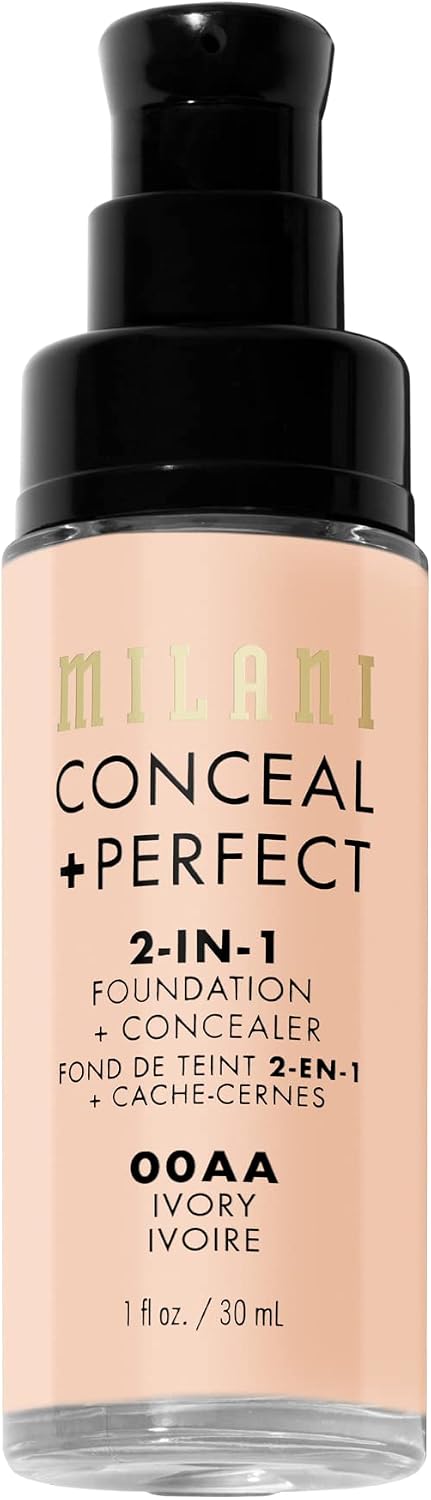 Milani Conceal and Perfect Ivory shade swatch on skin