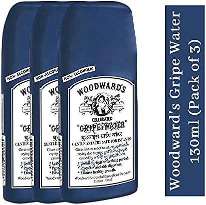 Side view of Woodward's Gripe Water packaging showing ingredients