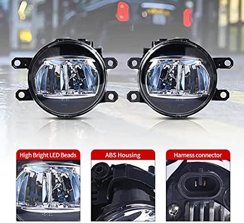 Full components showcase of the USA-imported dual-color switchback fog lamp upgrade kit including custom wiring harness.