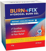 Back of BurnFix box showing directions for use and soothing ingredients like Aloe Vera.