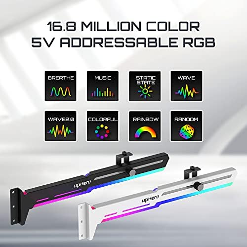Custom gaming computer desktop setup with synchronized addressable RGB component lighting accents.