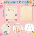 Newborn infant footprint art craft on a premium wooden milestone hanging plaque.