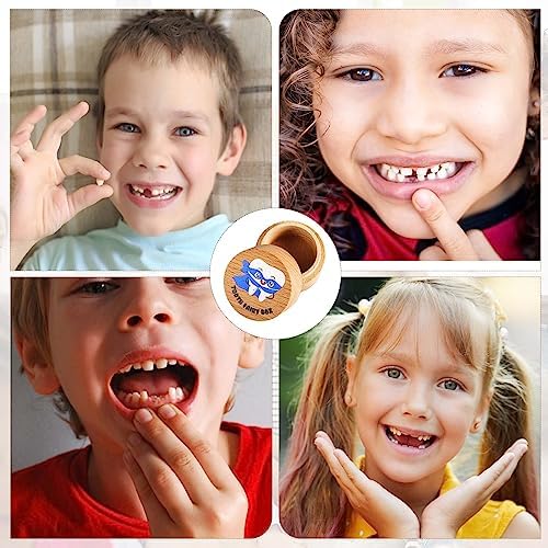 Gift box for lost teeth with cute cartoon superhero design