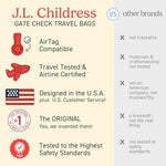 J.L. Childress gate check bag showing AirTag pouch detail